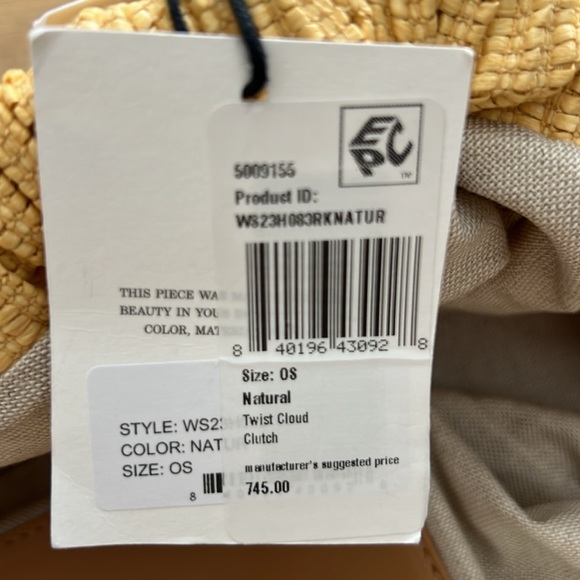 Mansur Gavriel Oversized Twist Cloud Woven Raffia Clutch Shoulder Bag Natural - Picture 7 of 15